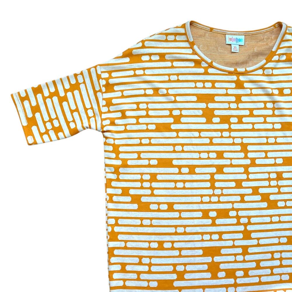 NWT Lularoe Irma Tunic XS Orange Geometric T Shirt Top Fall Autumn Pumpkin Spice